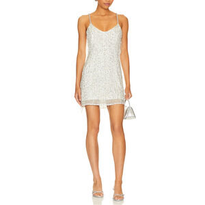 Show Me Your Mumu 'Sparks Fly' Silver Sequin Embellished Mini Dress Size S